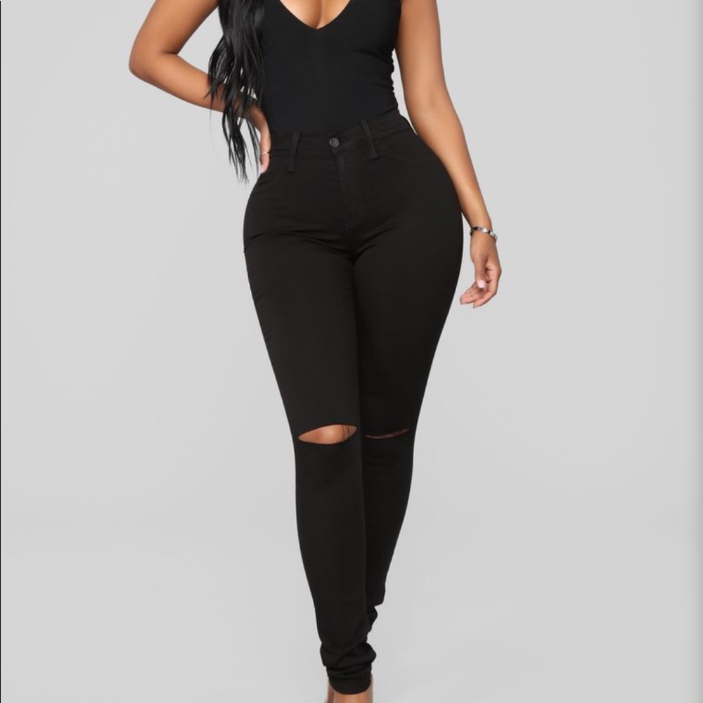 Fashionnova Black Skinny Canopy Jeans